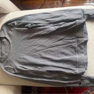 lululemon athletica Long Sleeve Ribbed Crew in Heather Gray